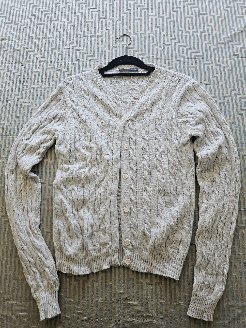 Brandy Melville Light Gray Cable Knit Cardigan